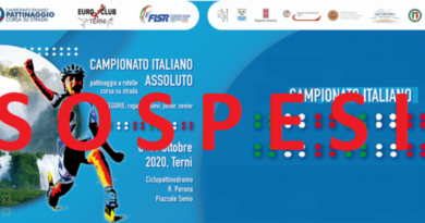 Pattinaggio a rotelle, il Covid ferma i Campionati Italiani Corsa su strada di Terni